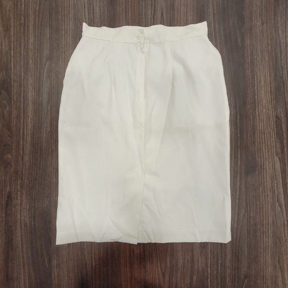 Vintage linen like pencil skirt with pockets, white - Picture 5 of 6